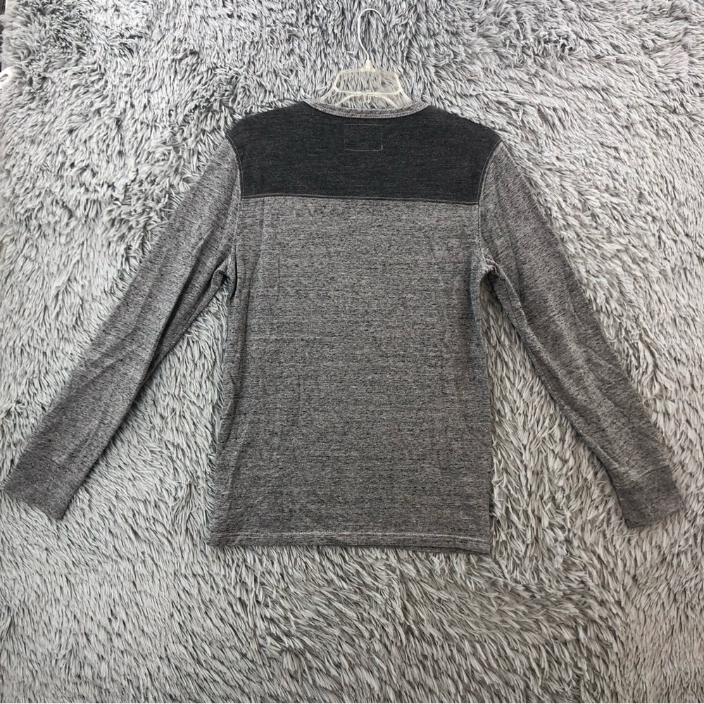 American Eagle Outfitters Shirt Men XS Heathered Gray Logo Spellout Long Sleeve - Picture 9 of 9